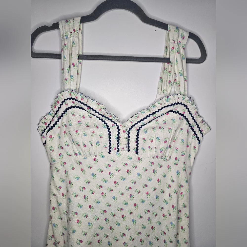 NWT FREE PEOPLE -Sz S- Sweet Hearts Midi Dress in Ivory Combo - Picture 9 of 16